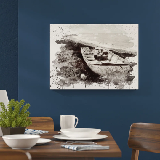 'Beach and Seascape Boat Wreck Beach' Graphic Art Print Poster