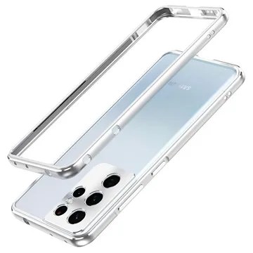 Polar Lights Style Samsung Galaxy S21 Ultra 5G Metal Bumper - Silver