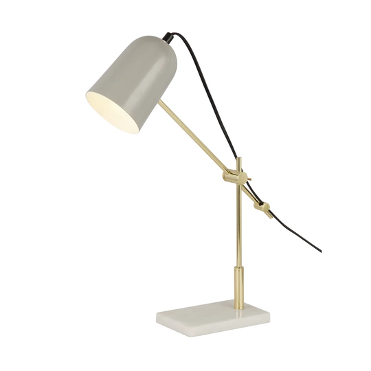 Grey, Gold And Marble Task Table Lamp