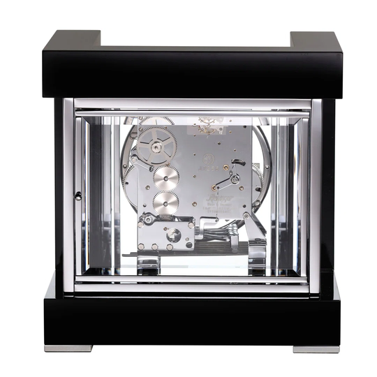 Park Avenue Modern & Contemporary Analog Metal Quartz Tabletop Clock in Gloss Black
