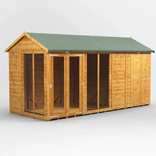 14X6 Power Apex Summerhouse Combi Including 4Ft Side Store
