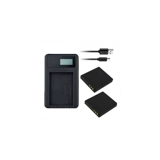 USB Battery Charger and 2 Batteries For Panasonic Lumix DMC-FS3 Digital Camera