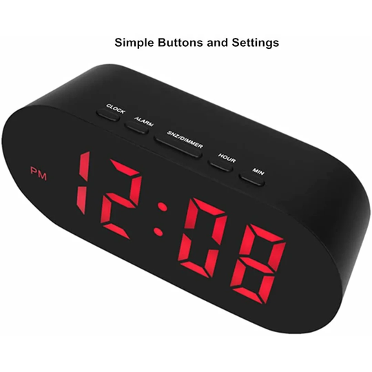 Digital Electric Alarm Tabletop Clock in Black