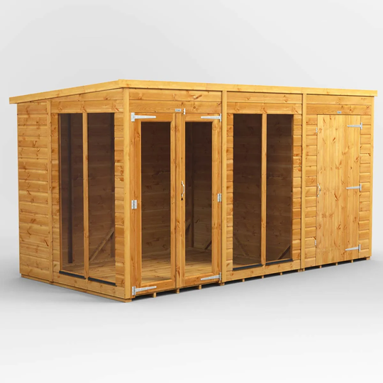 12X6 Power Pent Summerhouse Combi Including 4Ft Side Store