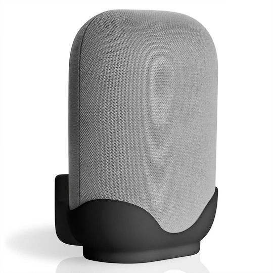 (Black) Wall Mount Holder For Google Nest Audio Built-in Cable Manager Speaker Shelf Stand