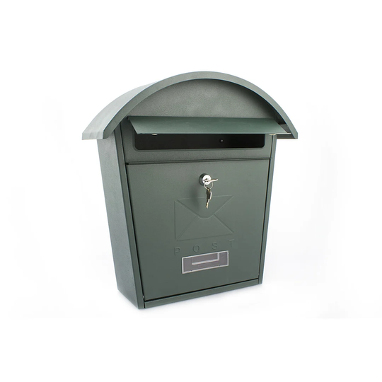 Classic 2 Wall Mounted Galvanised Steel Lockable Weatherproof Post Box - 36x38x13cm