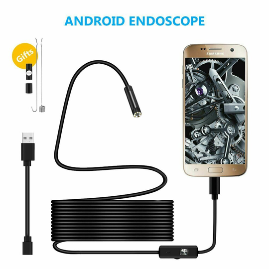(2 Metre) Waterproof USB Endoscope Borescope Snake Inspection Camera Android Mobile Phone