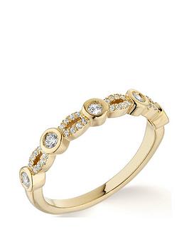 Love DIAMOND 9ct Yellow Gold Artisian 0.25ct Diamond Ring, Yellow Gold, Size M, Women