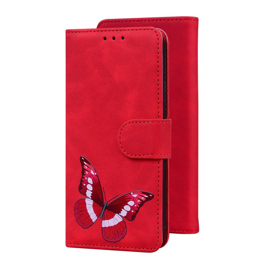 Case for Google Pixel 7 Butterfly Cover Premium Leather Magnetic- Red