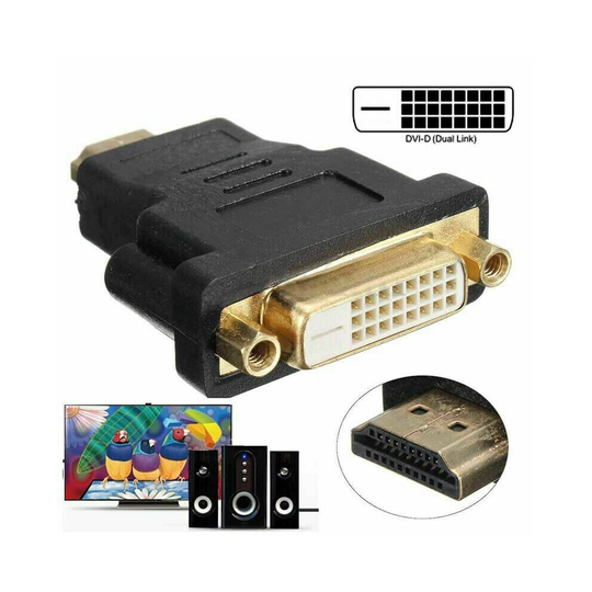 DVI-D Female to HDMI Male Video Converter Adapter