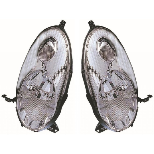 For Nissan Micra K12 Hatchback 2003-2007 Chrome Headlights Lamps Pair O/S & N/S
