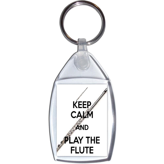 Keep Calm and Play the Flute - Keyring