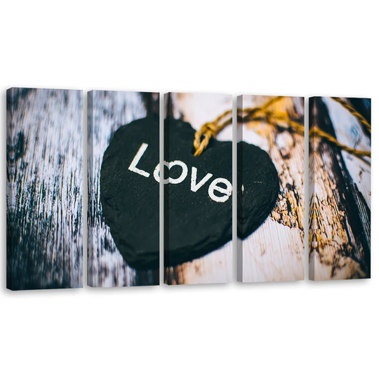 Canvas Print Heart Wood Love Shabby