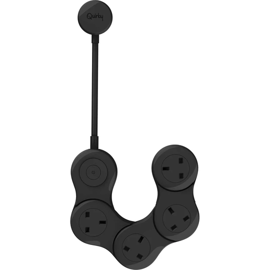 Quirky Pivot Power Junior 4 Plug Flexible Extension Lead - Black