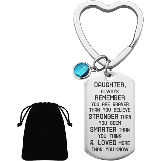 Daughter Keyring Stainless Stee,Daughter Keyring,Gifts for Daughter,Daughter Birthday Gifts,Key Fob for Daughter, Daughter Gifts Keyring