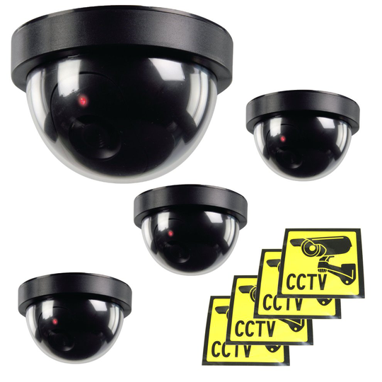 4x Black Dome Dummy / Fake CCTV Security Camera Indoor housing camera.