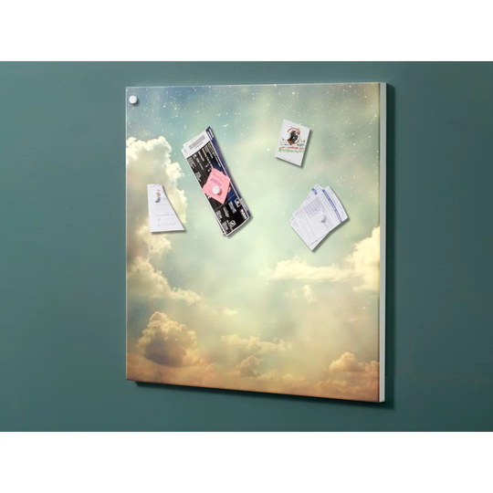 Notiz Motive Clouds Magnetic Wall Mounted Cork Board