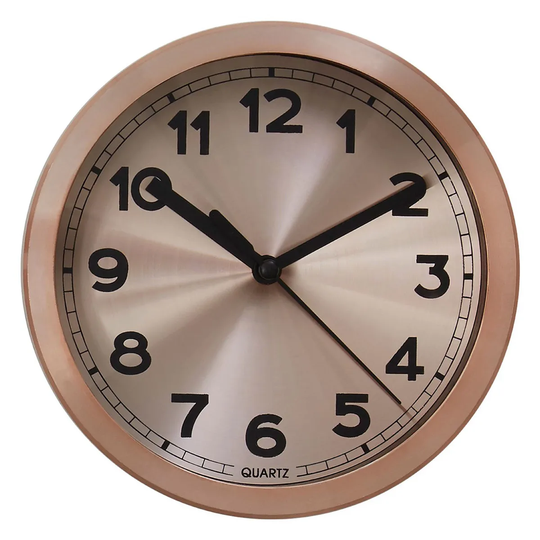 Premier Housewares Elko Bold Metallic Aluminium Wall Clock - Copper Finish