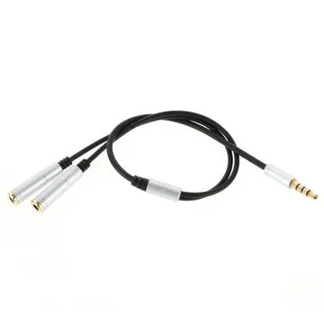 3.5mm Audio Splitter Cable 1x2 - Silver / Black