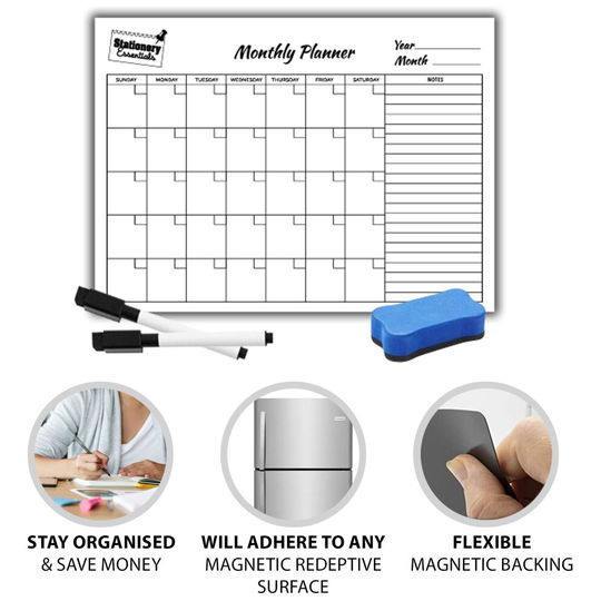 Magnetic Monthly Planner WhiteBoard Wipe Clean To Do List Organiser Memo Notice
