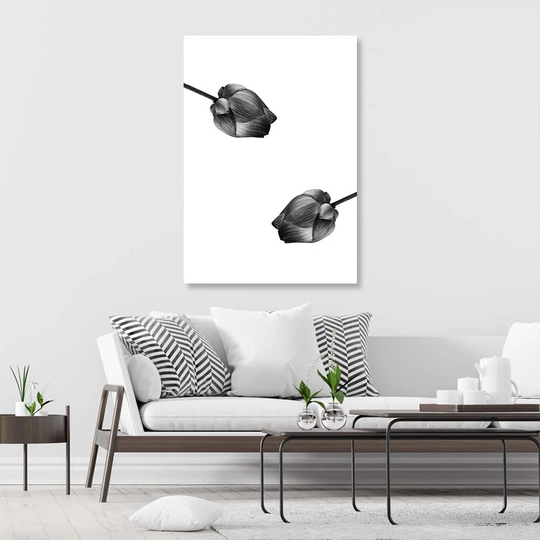 Canvas Print Flower Nature Black And White