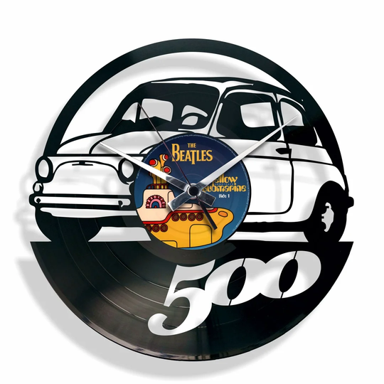 500 Vinyl Inspired by the Legendary Fiat Cinquecento 30cm Silent Wall Clock