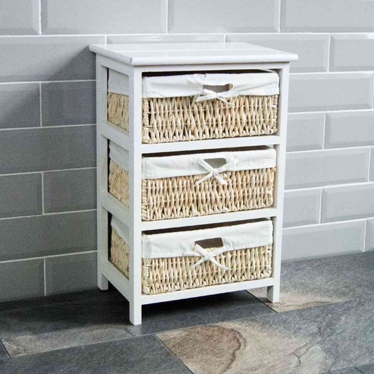 Home Vida White Maize Storage Unit 3 Drawer