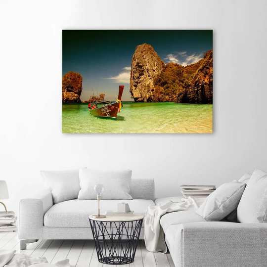 Canvas Print Tropical Beach Mountains