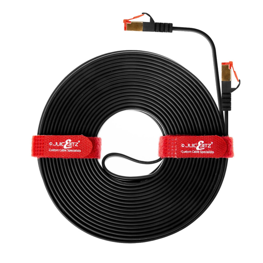 (4m, Black) CAT7 Flat Gigabit Ethernet RJ45 LAN Patch Cable