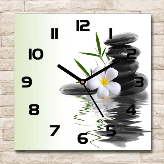 Orchid and Stones Silent Wall Clock