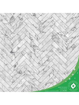 Contour Marble Chevron Anti-Bacterial White Wallpaper