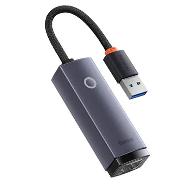 Baseus Lite Series USB-A / Gigabit Ethernet Network Adapter - Grey