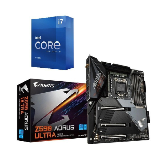 Gigabyte Z590 AORUS ULTRA ATX Motherboard + Intel Core i7 11700K 11th Processor Bundle