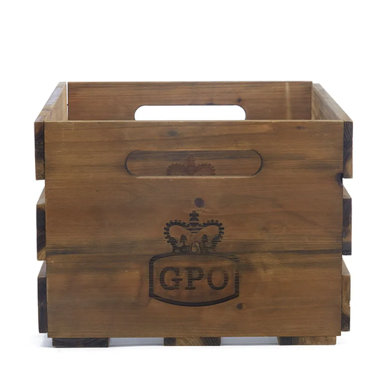 GPO Cassa Vinyl Storage Crate - Brown