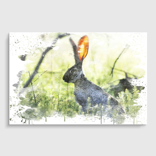 'Hare in the Meadow' Graphic Art Print Poster