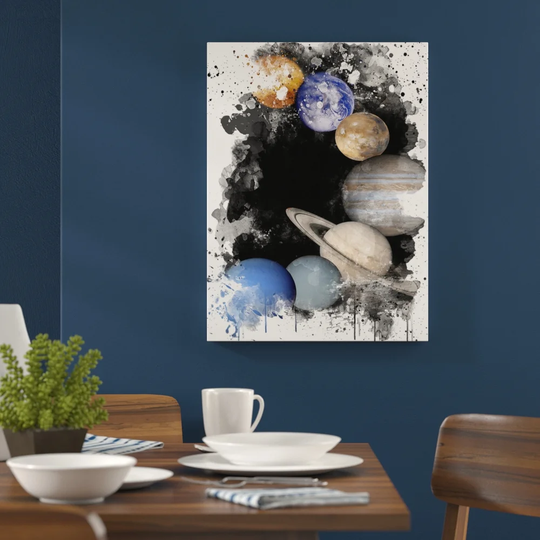 'Solar System Planets Space' Graphic Art Print Poster