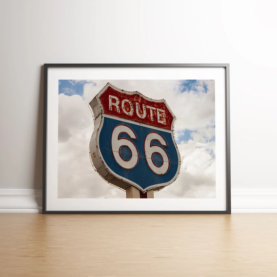 Retro Street Sign Route 68 by Vouvart - Picture Frame Photograph