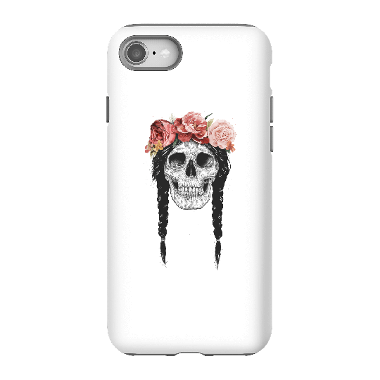 Balazs Solti Skull And Flowers Phone Case for iPhone and Android - iPhone 8 - Tough Case - Matte