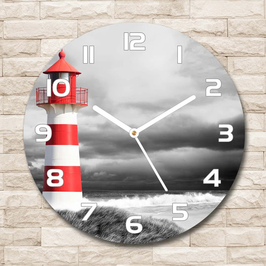 Decoration Picture Art Modern Kitchen Living Room Lighthouse 30cm Silent Wall Clock