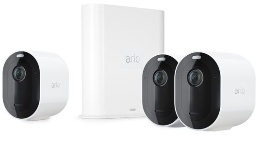 Arlo Pro3 Smart Home Security Cameras | Alarm | Rechargeable | Colour Night Vision | Indoor/Outdoor | 2K QHD | 2-Way Audio | Spotlight | 3 Camera Kit | VMS4340P