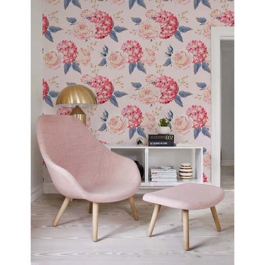 Galette Rosehydrangea Romantic Delicate Wallpaper