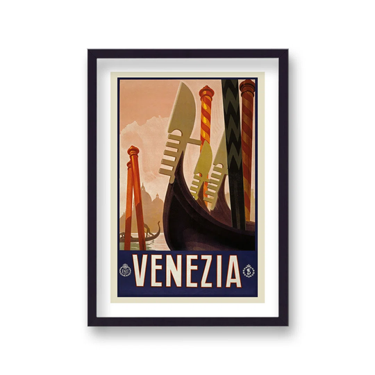 Vintage Travel Print Venezia With Border