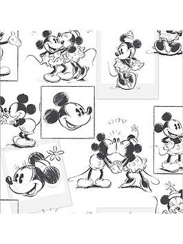 Disney Mickey &Amp; Minnie Sketch Wallpaper