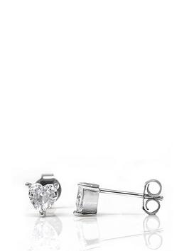 Say It With Diamonds Heart Stud Earrings - Sterling Silver And Cubic Zirconia