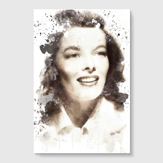 'Katherine Hepburn Sepia' Graphic Art Print Poster
