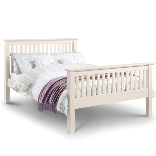 Julian Bowen Barcelona Bed High Foot End Stone White Double