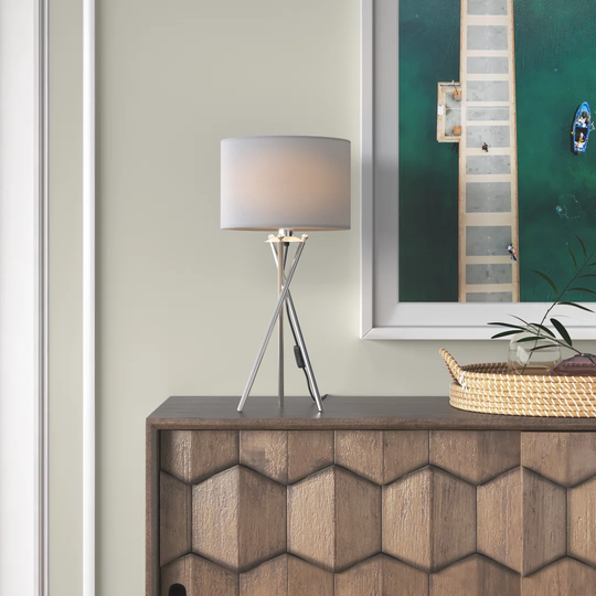 Pisani 52Cm Polished Chrome Tripod Table Lamp