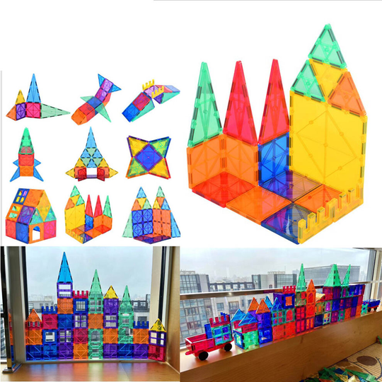46x Magnetic Tiles Construction Toy Building Blocks 3d Puzzle 6.5cm