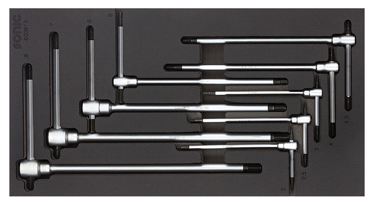 Sonic T-handle Key Set Hexagon 3-Way with Sliding Handle 9-piece 600913