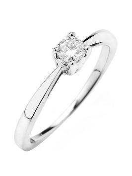 Love DIAMOND 9ct Gold 1/3 Carat Diamond Solitaire Engagement Ring, One Colour, Size J, Women